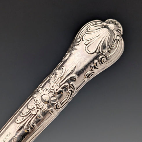 1909 British Antique Sterling Silver Handle Fish Cutlery 6 Pair Harrison Fisher